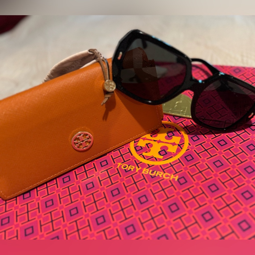 Tory Burch Black and Orange Sunglasses
